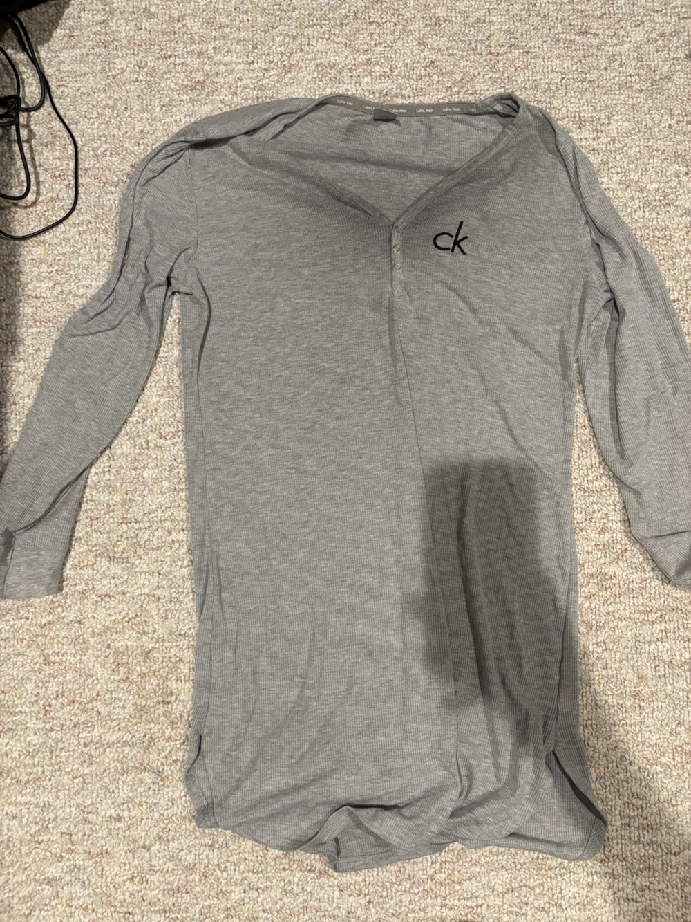 Calvin Klein Gray Long-Sleeve PJ Shirt